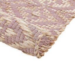 Wyld And Coco Handwoven Cotton Jute Geometric Area Rug Pink Beige 140 X 200 Cm - thumbnail 6