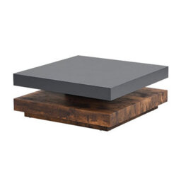 Furniture in Fashion Hugo Rotating Wooden Coffee Table In Grey And Rustic Oak - thumbnail 3