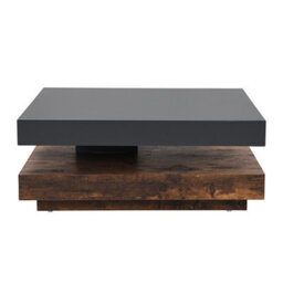 Furniture in Fashion Hugo Rotating Wooden Coffee Table In Grey And Rustic Oak - thumbnail 7