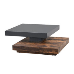 Furniture in Fashion Hugo Rotating Wooden Coffee Table In Grey And Rustic Oak - thumbnail 6