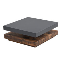 Furniture in Fashion Hugo Rotating Wooden Coffee Table In Grey And Rustic Oak - thumbnail 4