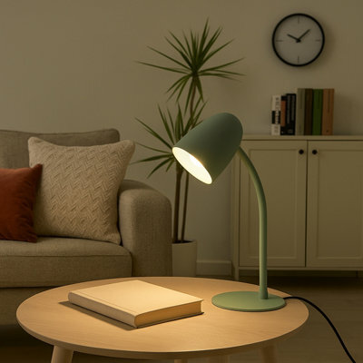 Eglo Carlo Modern Steel Flexible Desk Lamp, Green - image 1