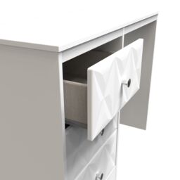 Genoa Ready Assembled Matt White 3 Drawer Non-Extendable Dressing Table (H)756mm (W)969mm (D)395mm - thumbnail 3