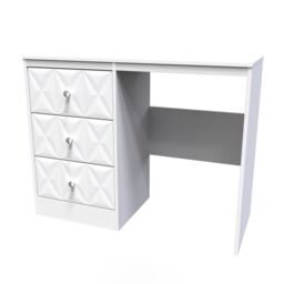 Genoa Ready Assembled Matt White 3 Drawer Non-Extendable Dressing Table (H)756mm (W)969mm (D)395mm - thumbnail 2