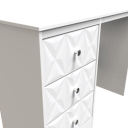 Genoa Ready Assembled Matt White 3 Drawer Non-Extendable Dressing Table (H)756mm (W)969mm (D)395mm - thumbnail 4