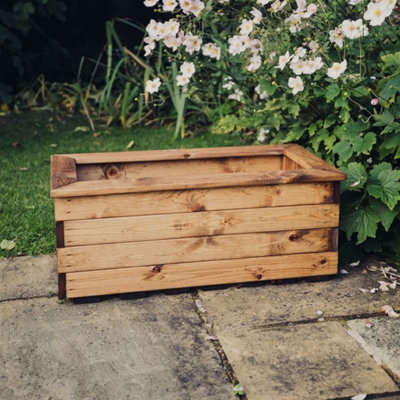 Churnet Valley Garden Furniture Ltd Multi Pack Of 3 - Valley Trough Medium - Timber - L39 X W79 X H32 Cm - Garden Planter - Fully Assembled - image 1