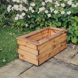Churnet Valley Garden Furniture Ltd Multi Pack Of 3 - Valley Trough Medium - Timber - L39 X W79 X H32 Cm - Garden Planter - Fully Assembled - thumbnail 3
