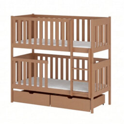 Arte David Cinnamon Wooden Bunk Bed With Storage & 2 Bonnell Mattresses 90 X 190 Cm - thumbnail 1