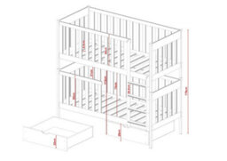 Arte David Cinnamon Wooden Bunk Bed With Storage & 2 Bonnell Mattresses 90 X 190 Cm - thumbnail 2