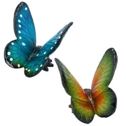 AB Tools Green & Blue Wall Mount Butterflies Resin Shed Sculpture Statue House Garden