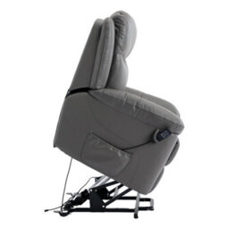 Morris Living The Devon - Mobility Dual Motor Riser Recliner Arm Chair - Grey Genuine Leather - thumbnail 5