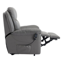 Morris Living The Devon - Mobility Dual Motor Riser Recliner Arm Chair - Grey Genuine Leather - thumbnail 8