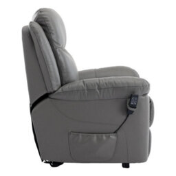 Morris Living The Devon - Mobility Dual Motor Riser Recliner Arm Chair - Grey Genuine Leather - thumbnail 7