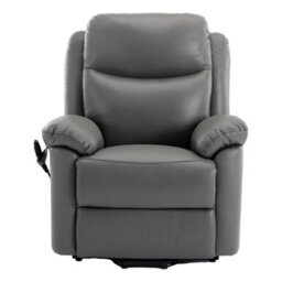 Morris Living The Devon - Mobility Dual Motor Riser Recliner Arm Chair - Grey Genuine Leather - thumbnail 2