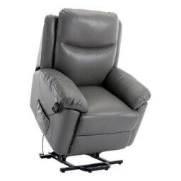 Morris Living The Devon - Mobility Dual Motor Riser Recliner Arm Chair - Grey Genuine Leather - thumbnail 4