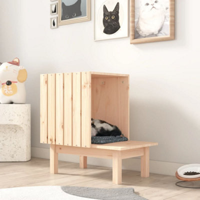 Vidaxl Cat House 60X36X60 Cm Solid Wood Pine - image 1