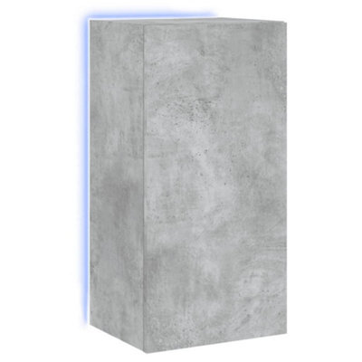 Berkfield Durable Tv Wall Cabinet With Led Lights Concrete Grey 40.5X35X80 Cm