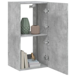 Berkfield Durable Tv Wall Cabinet With Led Lights Concrete Grey 40.5X35X80 Cm - thumbnail 6