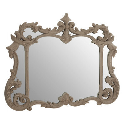 Orsina Haniel Wall Mirror, Grey, Glass, Synthetic, Wood - image 1