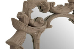 Orsina Haniel Wall Mirror, Grey, Glass, Synthetic, Wood - thumbnail 4