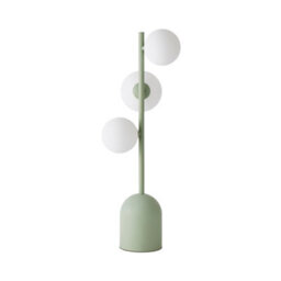 Valuelights Marlow Sage Green 3 Way Bedside Table Lamp With Glass Globe Lampshade - thumbnail 2