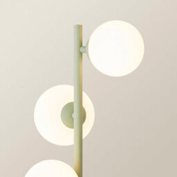 Valuelights Marlow Sage Green 3 Way Bedside Table Lamp With Glass Globe Lampshade - thumbnail 3