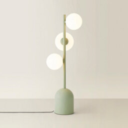 Valuelights Marlow Sage Green 3 Way Bedside Table Lamp With Glass Globe Lampshade - thumbnail 6