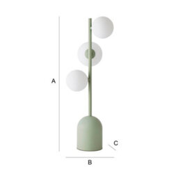Valuelights Marlow Sage Green 3 Way Bedside Table Lamp With Glass Globe Lampshade - thumbnail 7