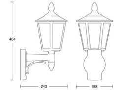 Steinel Outdoor Wall Light L 15 Black No Sensor Classic Latern - thumbnail 3
