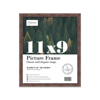 11X9 Walnut Picture Frame (27.9 X 22.9Cm) Poster, Photo, Artwork, Gallery Wall Or Print - image 1