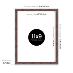 11X9 Walnut Picture Frame (27.9 X 22.9Cm) Poster, Photo, Artwork, Gallery Wall Or Print - thumbnail 3