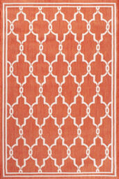 Orange Outdoor Rug, Geometric Stain-Resistant Rug For Patio Decks Garden Balcony, Modern Outdoor Area Rug-120Cm X 170Cm - thumbnail 4