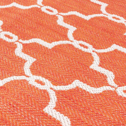 Orange Outdoor Rug, Geometric Stain-Resistant Rug For Patio Decks Garden Balcony, Modern Outdoor Area Rug-120Cm X 170Cm - thumbnail 2