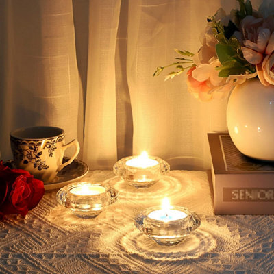 Urbn-Living Urbnliving 7Cm Diameter Set Of 3 Glass Tealight Holders - image 1