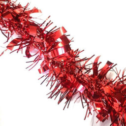 HSD Chunky Red Tinsel Garland - 2M (6.5Ft), Festive Christmas & Party Decoration, Mantel & Home Decor