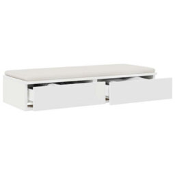 Berkfield Bed Drawers In White - 100X36.5X16.5 Cm, Made Of Engineered Wood - thumbnail 3