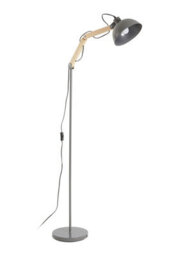 Orsina Highly Manoeuvrable Grey Wood And Metal Floor Lamp, Sturdy Design Bedroom Floor Lamp, Sleek Modern Lamp - thumbnail 2
