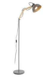 Orsina Highly Manoeuvrable Grey Wood And Metal Floor Lamp, Sturdy Design Bedroom Floor Lamp, Sleek Modern Lamp - thumbnail 3