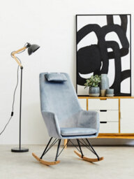 Orsina Highly Manoeuvrable Grey Wood And Metal Floor Lamp, Sturdy Design Bedroom Floor Lamp, Sleek Modern Lamp - thumbnail 5
