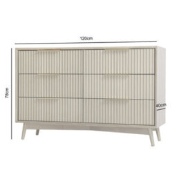 Monza 6 Chest Of Drawer With Fluted Front Grey - thumbnail 8