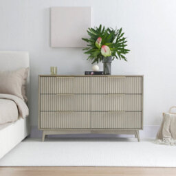 Monza 6 Chest Of Drawer With Fluted Front Grey - thumbnail 2