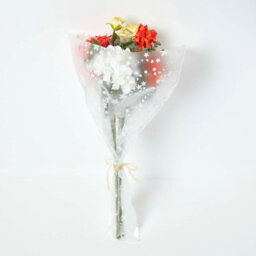 Homescapes Artificial Orange & Yellow Handcrafted Poppy & Rose Bouquet, 64 X 28 Cm - thumbnail 5