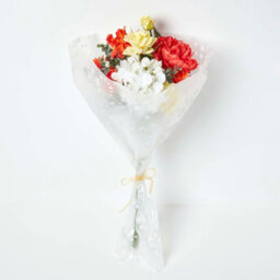 Homescapes Artificial Orange & Yellow Handcrafted Poppy & Rose Bouquet, 64 X 28 Cm - thumbnail 2