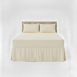 Fitted Valance Bed Sheet Polycotton Mattress Cover And Frill Easy Care Cream - thumbnail 2