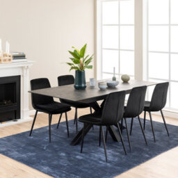 Furniture To Go Heaven Extendable Dining Table With Ceramic Black Top (L) 210Cm Seats Up To 6 - thumbnail 5