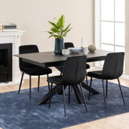 Furniture To Go Heaven Extendable Dining Table With Ceramic Black Top (L) 210Cm Seats Up To 6 - thumbnail 4