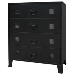 Berkfield Chest Of Drawers Metal Industrial Style 78X40X93 Cm Black - thumbnail 2