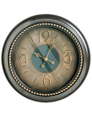 Wyld And Coco Aurora Wall Clock 55Cm Gold Frame Retro Round Design With Bold Arabic Numerals - image 1