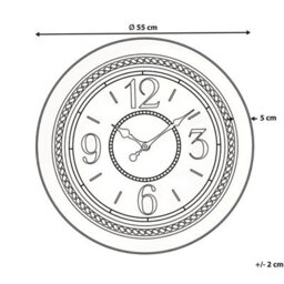 Wyld And Coco Aurora Wall Clock 55Cm Gold Frame Retro Round Design With Bold Arabic Numerals - thumbnail 3