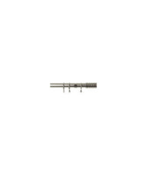 25-28mm   Traction End Metal Curtain Pole Set - Satin Silver - thumbnail 1